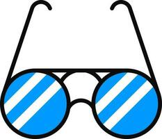 Sonnenbrille Symbol im Blau und Weiß Farbe. vektor