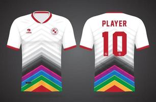 färgglada sport jersey mall för lag uniformer och fotboll t-shirt design vektor