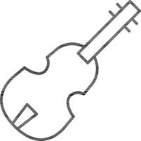 Linie Kunst Gitarre Symbol im eben Stil. vektor