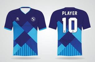 blaue Sporttrikotschablone für Mannschaftsuniformen und Fußball-T-Shirt Design vektor