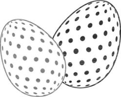 svart linje konst påsk ägg dekorerad förbi prickar. vektor