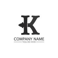 k Logo Design k Brief Schriftart Konzept Business Logo Vektor und Design erste Firma