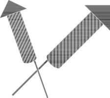 Rakete Symbol zum Feuerwerk Konzept im schwarz. vektor