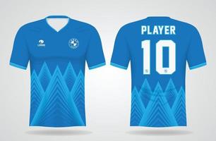 blå sport jersey mall för lag uniformer och fotboll t-shirt design vektor