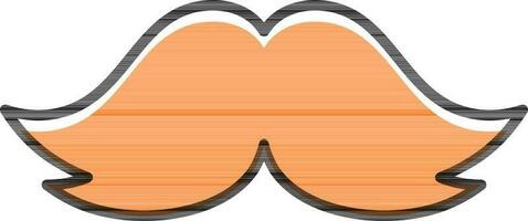 orange mustasch ikon i platt stil. vektor