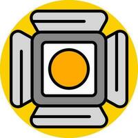 isolerat studio strålkastare ikon i grå och gul Färg. vektor