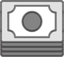 stack av pengar sedel ikon i grå Färg. vektor