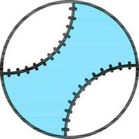 platt stil baseboll ikon i blå och vit Färg. vektor