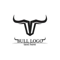 bull horn och buffalo logotyp och symboler mall ikoner app vektor