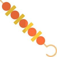 Schaschlik Kebab oder Schaschlik Symbol im Gelb und Orange Farbe. vektor