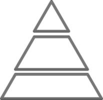 Linie Kunst drei Niveau Pyramide Symbol im eben Stil. vektor