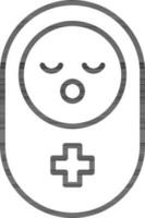 illustration av bebis hälsa ikon i svart linje konst. vektor