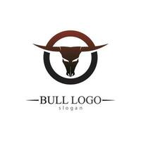 bull horn och buffalo logotyp och symboler mall ikoner app vektor