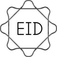 eid Etikette oder Aufkleber Symbol im dünn Linie Kunst. vektor