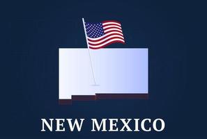new mexico state isometric map and usa national flag 3d isometric form of us state vector illustration