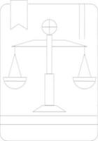 linje konst illustration av rättvisa skala på ed. vektor