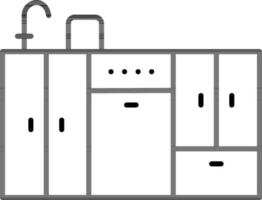 illustration av kök ikon i linje konst. vektor