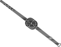 Handgelenk Uhr Symbol zum tragen Konzept im schwarz Stil. vektor