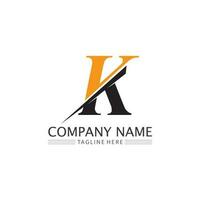 k Logo Design k Brief Schriftart Konzept Business Logo Vektor und Design erste Firma