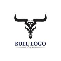 bull horn logotyp och symboler mall ikoner app vektor