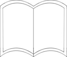 svart linje konst öppen bok på vit bakgrund. vektor