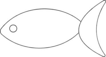 karaktär av en svart linje konst fisk. vektor