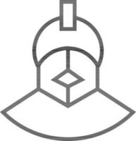 Linie Kunst Ritter Maske Symbol im eben Stil. vektor