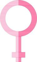 rosa kvinna kön tecken i platt stil. vektor