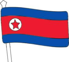 vektor illustration av norr korea flagga.
