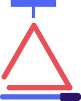 musikalisk triangel ikon i röd och blå Färg. vektor