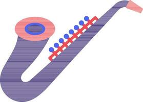 saxofon ikon i röd och lila Färg. vektor