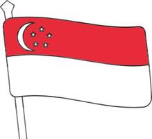 platt stil flagga av singapore ikon. vektor