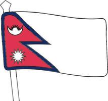 nepal flagga ikon i platt stil. vektor