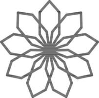blomma eller arabicum mönster ikon i svart linje konst. vektor