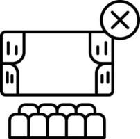 eben Stil schließen Theater Symbol im schwarz Umriss. vektor