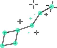 Jungfrau Konstellation Symbol im schwarz und Grün Farbe. vektor