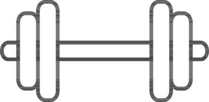 svart linje konst illustration av hantel ikon. vektor