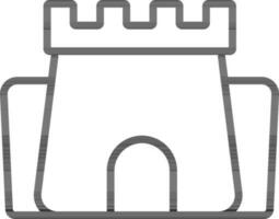schwarz Gliederung Schloss Symbol auf Weiß Hintergrund. vektor