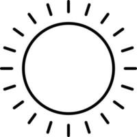 Illustration von Sonne Symbol im schwarz Linie Kunst. vektor