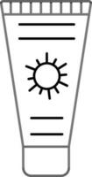 Sonnenschutz Tube Symbol im dünn Linie Kunst. vektor