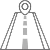 Gerade Ort Karte Straße Punkt Symbol im schwarz und Weiß Farbe. vektor