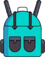 Rucksack Symbol im Blau und grau Farbe. vektor