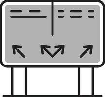 Pfeil der Verkehr Richtung Tafel Symbol im schwarz und grau Farbe. vektor