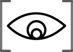Auge Scan Symbol im schwarz Linie Kunst. vektor