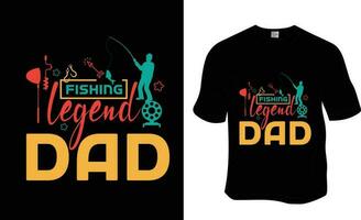 fiske legend pappa, fiske, fars dag, pappa älskare t-shirt design. redo till skriva ut för kläder, affisch, och illustration. modern, enkel, text. vektor