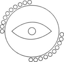 Punkte dekoriert Auge Linse im schwarz Linie Kunst. vektor