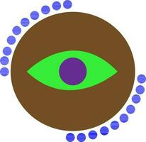 Blau gepunktet dekoriert Auge Linse im Grün und braun Farbe. vektor