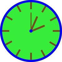 Illustration von ein Mauer Uhr im Grün, Blau und braun Farbe. vektor