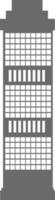isoliert Illustration von ein Gebäude im grau Farbe. vektor