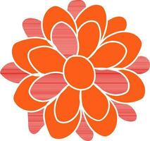 Orange Blume Design im eben Stil. vektor